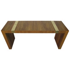 Outstanding Milo Baughman Rosewood and Brass Console Table Mid-century Modern