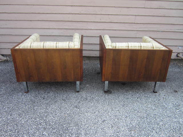 Pair Danish Modern Rosewood Jydsk Mobelvaerk Cube Chairs 3