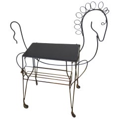 Whimsical Horse Rolling Serving Bar Cart by Frederick Weinberg