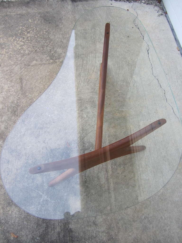 Walnut Adrian Pearsall Kidney Shaped Coffee Table for Craft Associates