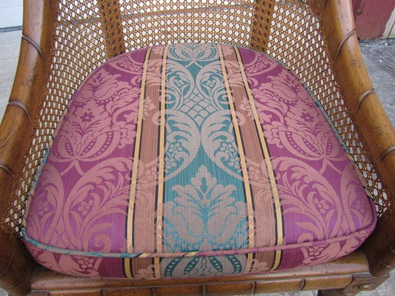 Lovely Pair of Widdicomb Caned Scoop Chairs Hollywood Regency 3