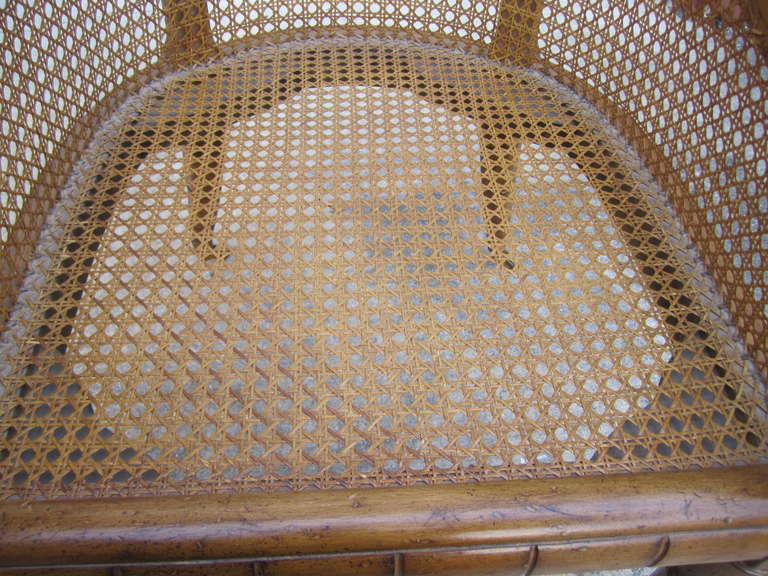 Lovely Pair of Widdicomb Caned Scoop Chairs Hollywood Regency 4