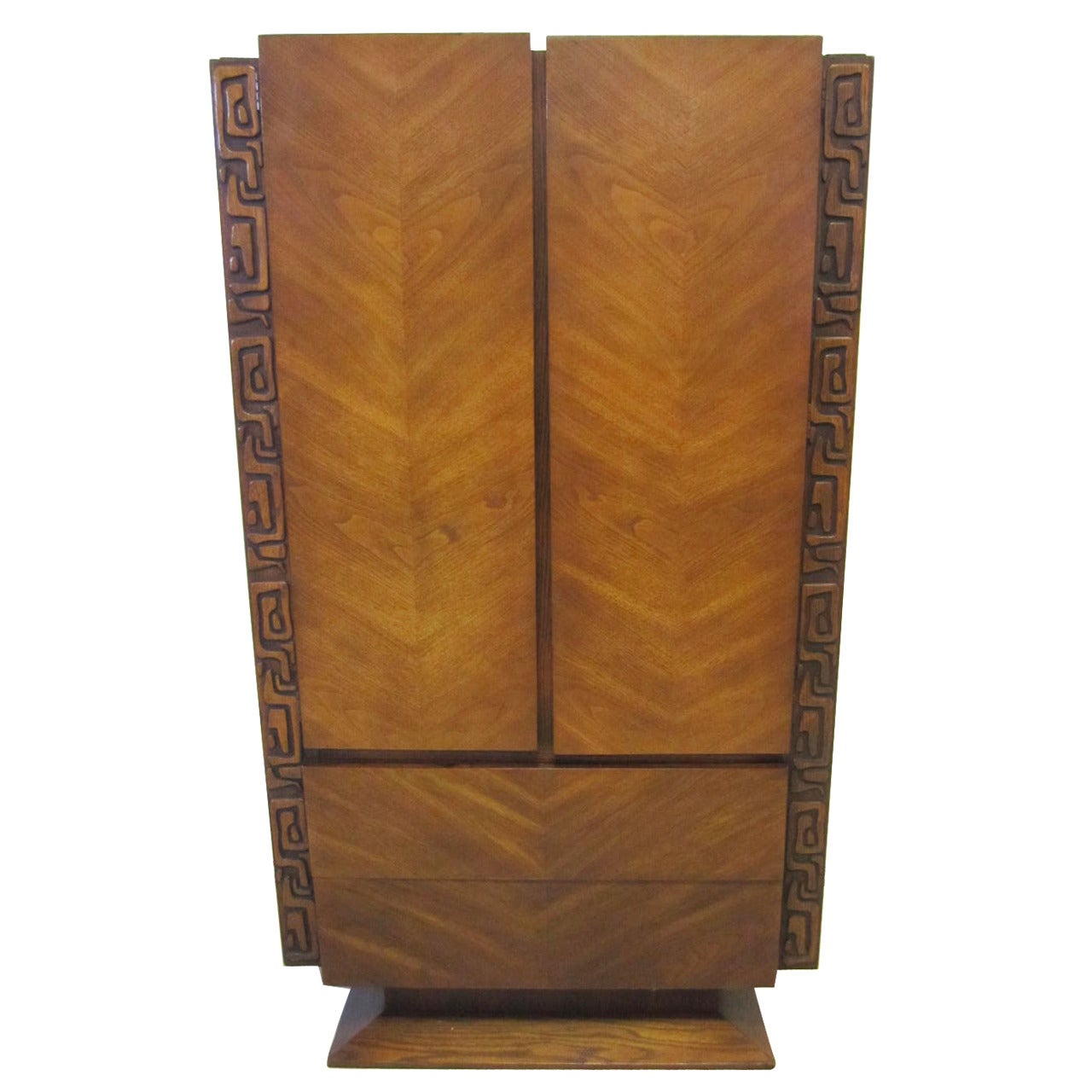 Paul Evans style Walnut Sculptural Tall Dresser Mid-century Modern