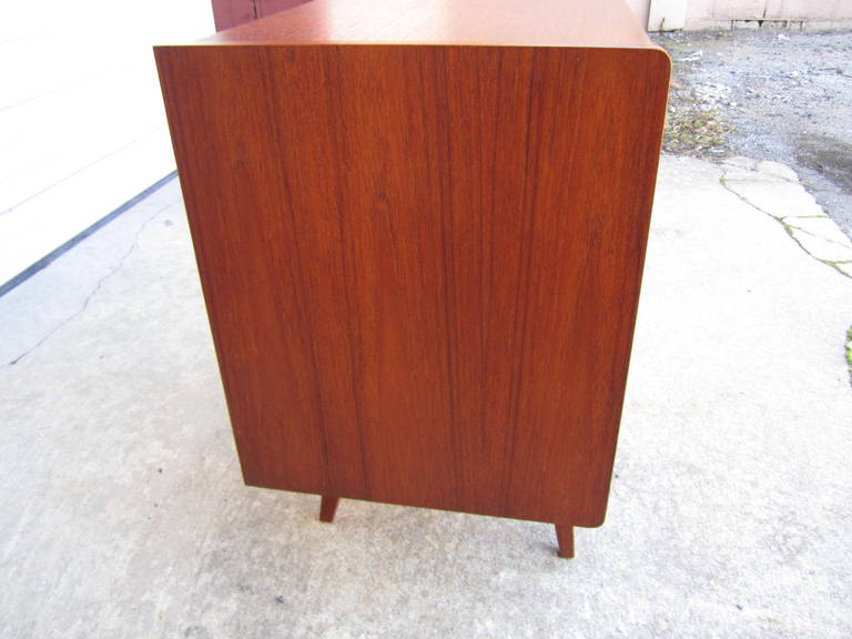 Lovely Mid-century Danish Modern Teak Credenza Sliding Doors Drawers 1