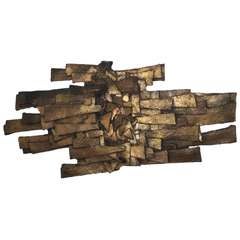 Outstanding Large Brutalist Wall Sculpture Mid-Century Modern