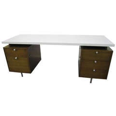 George Nelson For Herman Miller Walnut Executive Desk Mid-century Modern