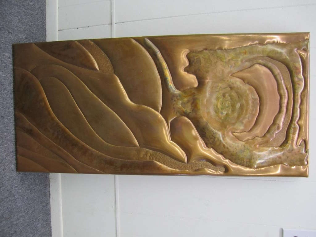 Wonderful Large Scale Copper Abstract Wall Art Midcentury Modern For