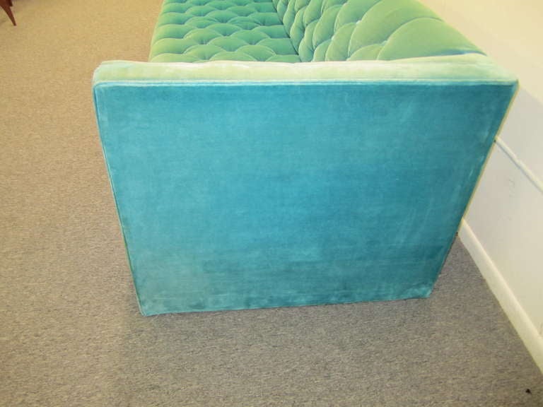 turquoise tufted sofa
