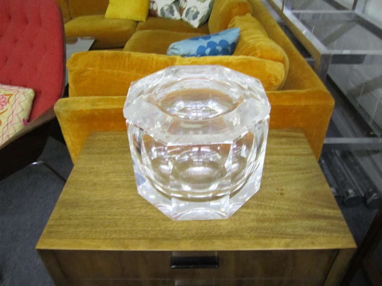 Huge Faceted Lucite Ice Bucket Mid-century Modern 2