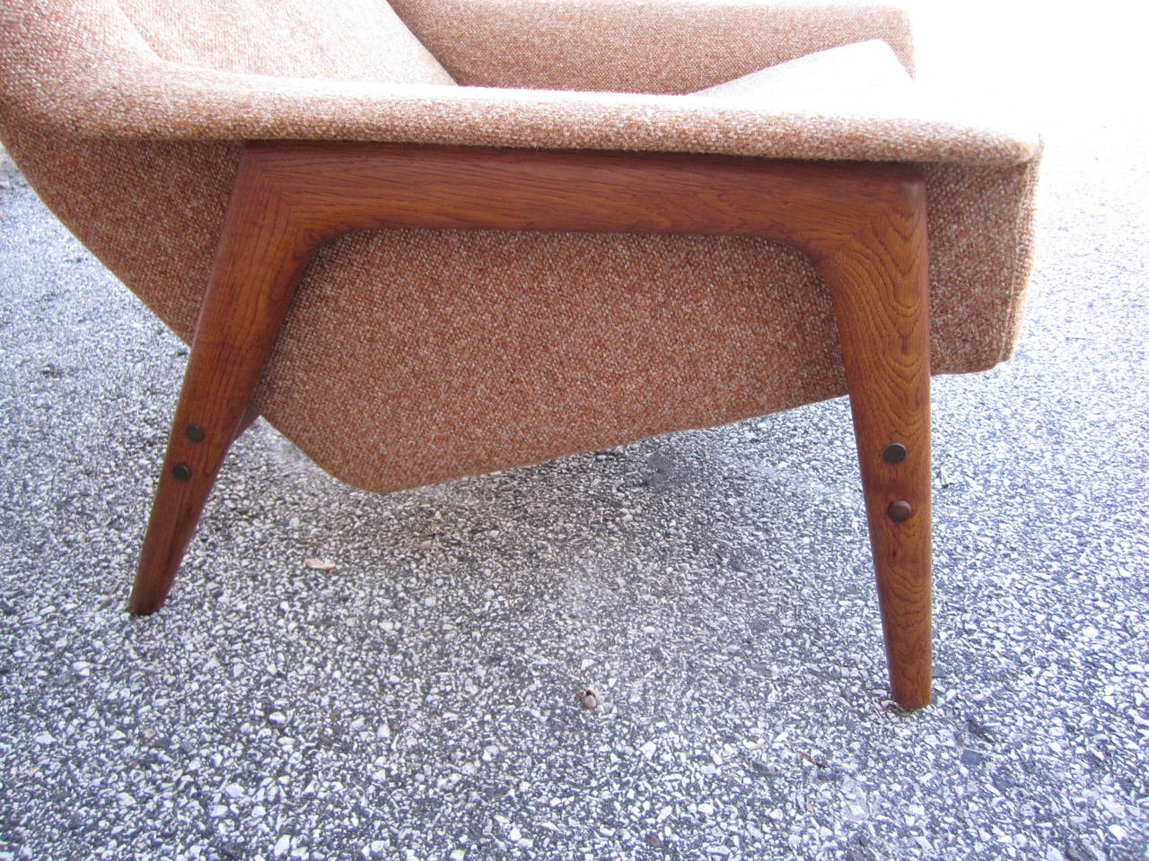 Walnut Mid-Century Lounge Chair and Ottoman for Dux, Sweden