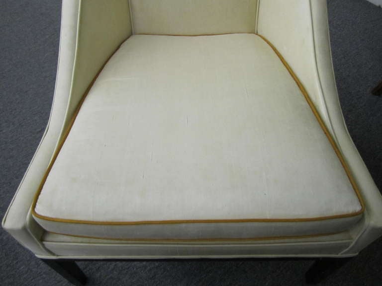 Upholstery Stunning Pair of Harvey Probber style Slipper Chairs Regency Modern