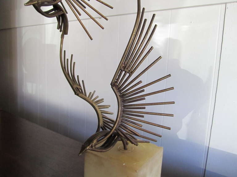Mid-Century Modern Fabulous Curtis Jere Table Sculpture Flying Eagles Mid-century Modern For Sale