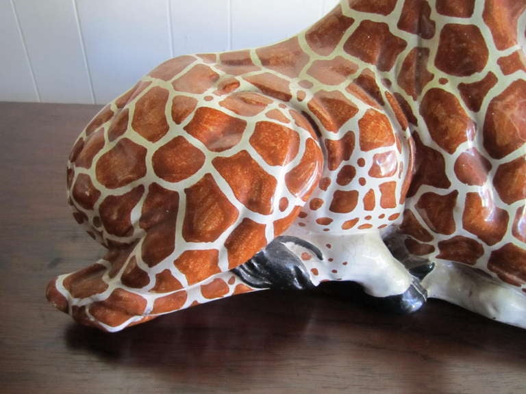 Mid-Century Modern Fabulous Italian Terra Cotta Giraffe Sculpture Mid-century Modern