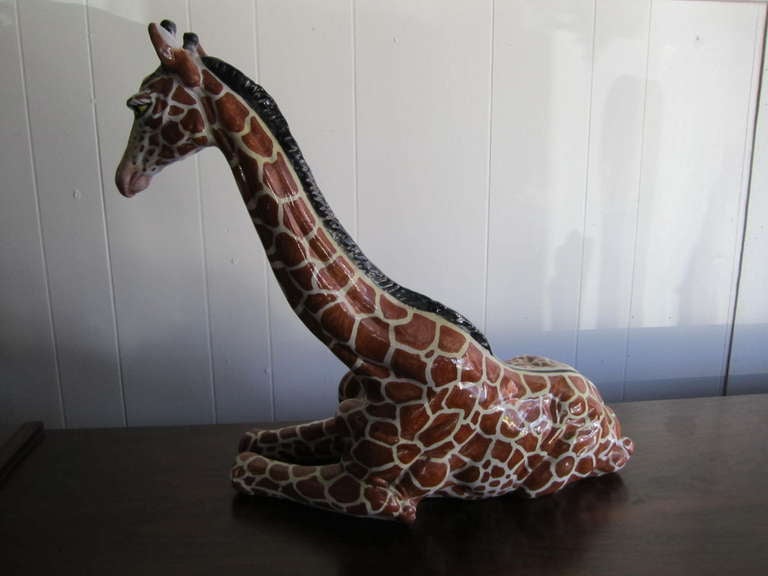 Late 20th Century Fabulous Italian Terra Cotta Giraffe Sculpture Mid-century Modern