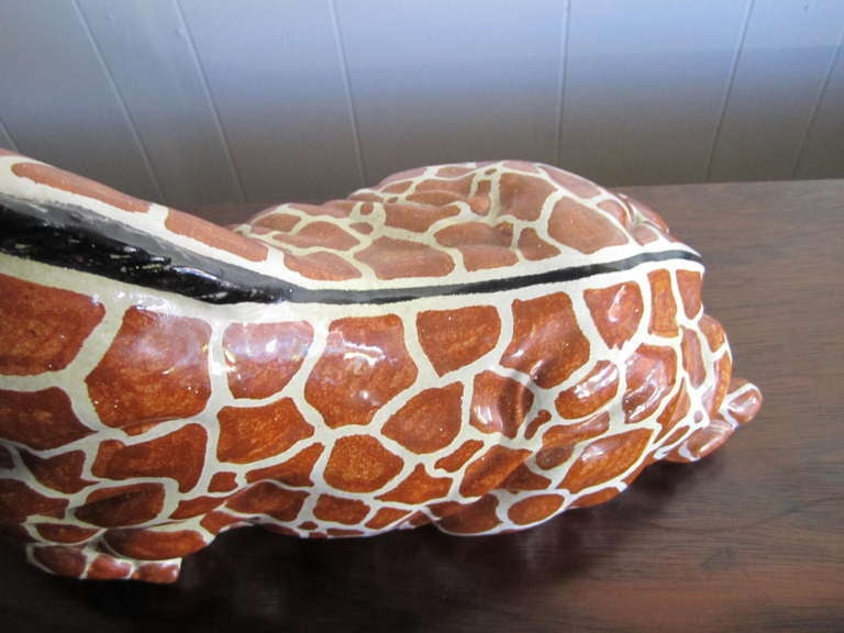 Terracotta Fabulous Italian Terra Cotta Giraffe Sculpture Mid-century Modern