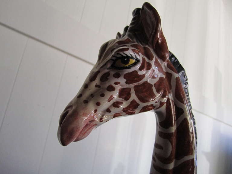 Fabulous Italian Terra Cotta Giraffe Sculpture Mid-century Modern 1
