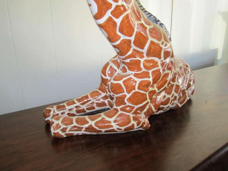 Fabulous Italian Terra Cotta Giraffe Sculpture Mid-century Modern 2