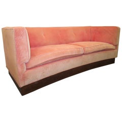 Unusual Harvey Probber style Curved Sofa Plinth Base Mid-century Modern