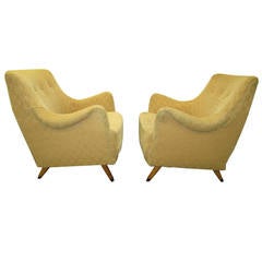 Lovely Pair of Lawrence Peabody style Lounge Chairs Mid-century Modern
