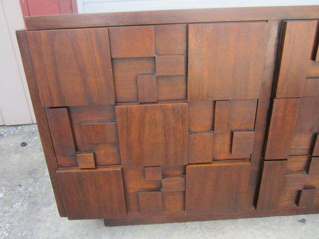 Paul Evans Inspired Brutalist Mosiac Credenza From Lane 1