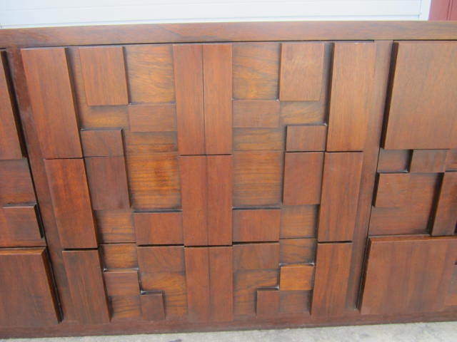 Paul Evans Inspired Brutalist Mosiac Credenza From Lane 2