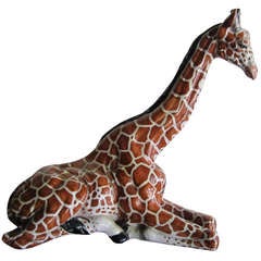 Fabulous Italian Terra Cotta Giraffe Sculpture Mid-century Modern