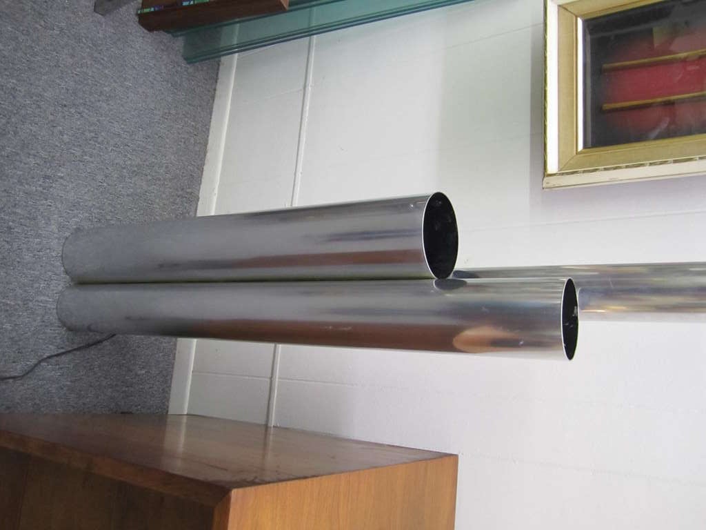 Fabulous Tubular Skyscaper, Mid-Century Modern, Floor Lamp Chromed Aluminum  In Good Condition In Pemberton, NJ