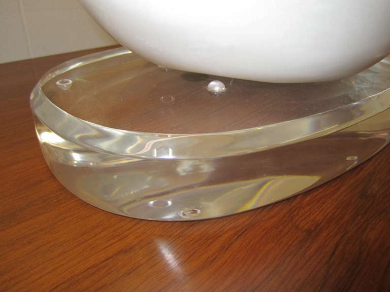 Magnificent Carrera Marble Sculpture Female Torso Lucite Mid-century Modern In Excellent Condition In Pemberton, NJ