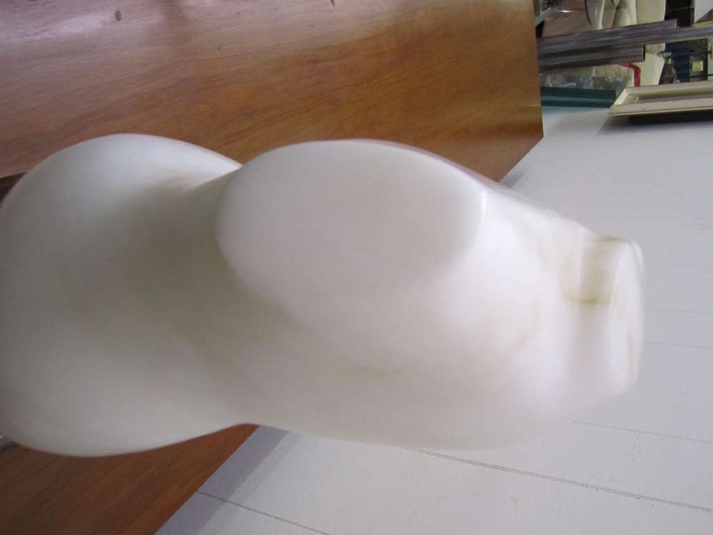 Magnificent Carrera Marble Sculpture Female Torso Lucite Mid-century Modern 1