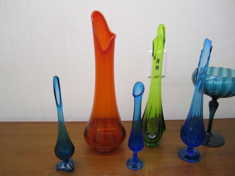 mid century modern glass vases
