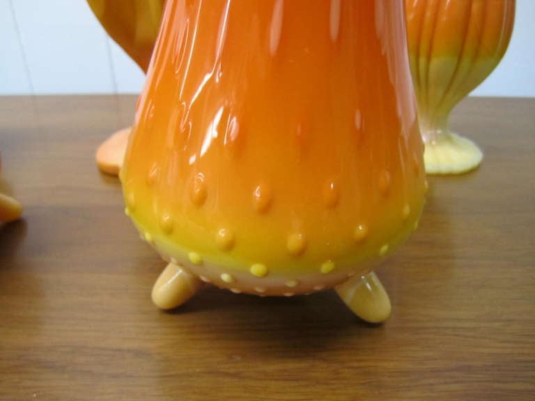 orange viking glass vase