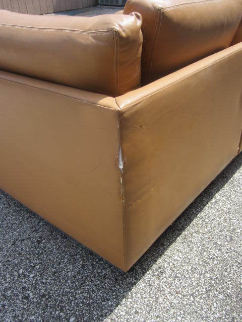 American Milo Baughman Leather Four-Piece Sectional Sofa Mid-Century