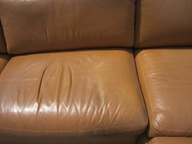 Late 20th Century Milo Baughman Leather Four-Piece Sectional Sofa Mid-Century For Sale