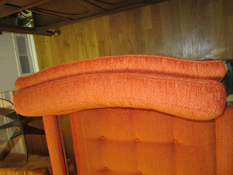 orange mid century modern chair