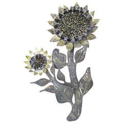 Amazing C jere Large Scale Sunflower Wall Sculpture Mid-century Modern