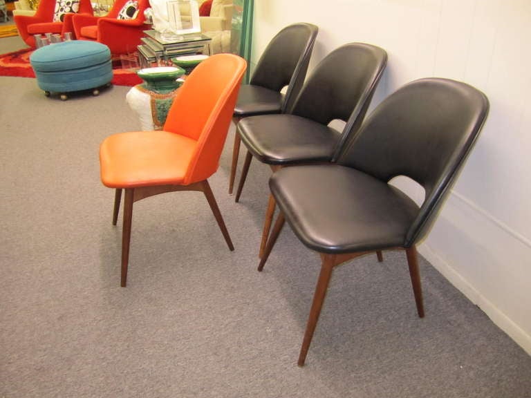 Lovely Set of 4 Adrian Pearsall Walnut Dining Chairs Mid-century Modern 1