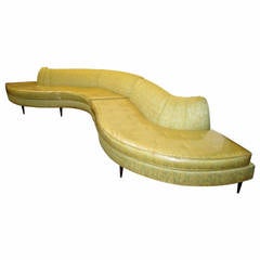 Exciting Two-Piece 1950s Serpentine Sectional Sofa Mid-Century Modern