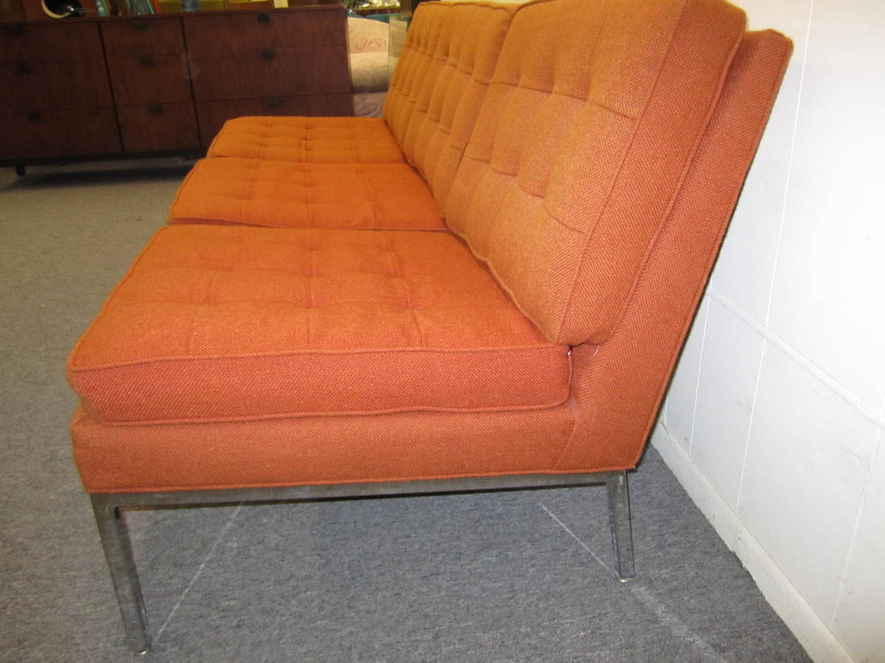 American Gorgeous Milo Baughman Signed Armless Sofa Mid-century Modern For Sale