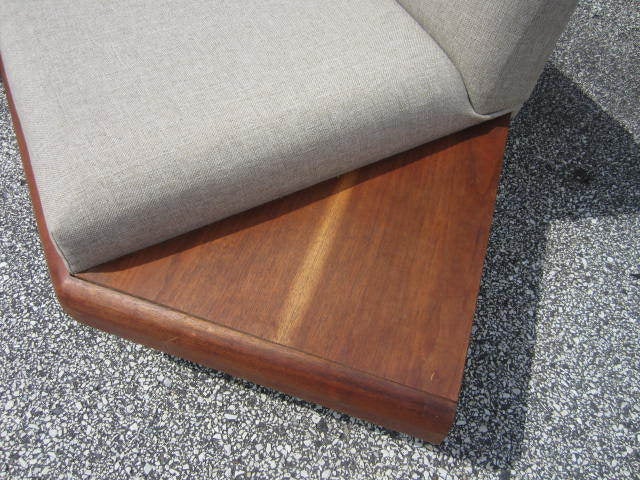 American Adrain Pearsall Walnut Boomerang Sofa Danish Mid-century Modern