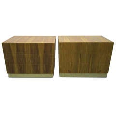 Amazing Pair of Milo Baughman Rosewood and Brass Bachelors Chest Mid-Century Modern 12