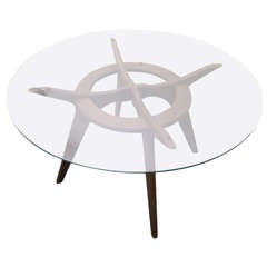 Gorgeous Adrian Pearsall Round Walnut Dining Table Mid-century Modern