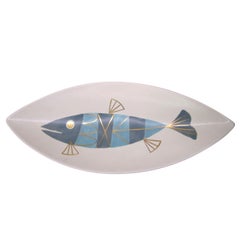 Vintage Large Scale Mid-century Modern Metlox Tropicana Fish PlatterConsole Bowl 