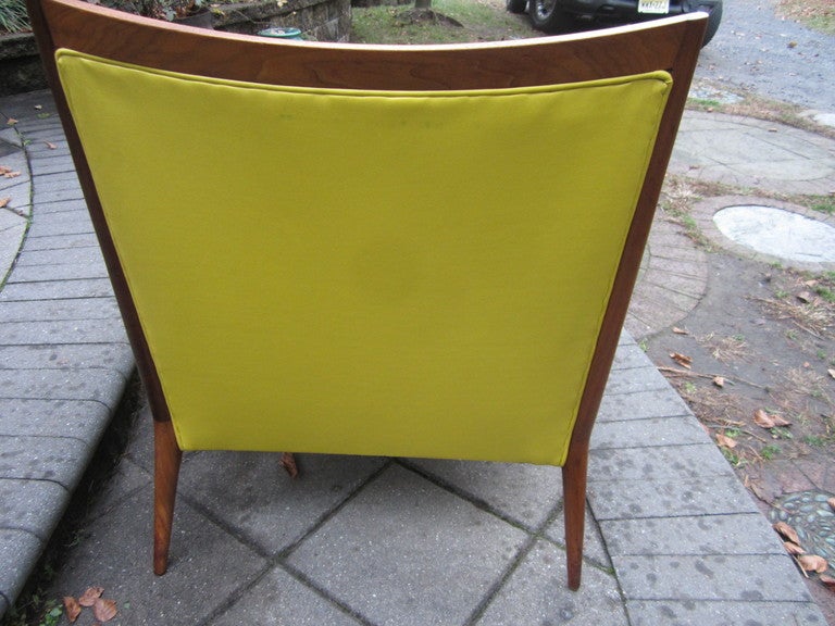 Mid-Century Modern Paul Mccobb Yellow Faux Leather Lounge Chair And Ottoman Mid-century Danish Mod