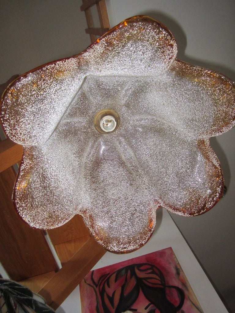 Gorgeous Murano Blown Glass Hanging Flower Pendant Chandelier For Sale 2