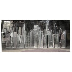 Fabulous Harvard Reflections Mirror 3D Sculpture Of New York City Mid-century