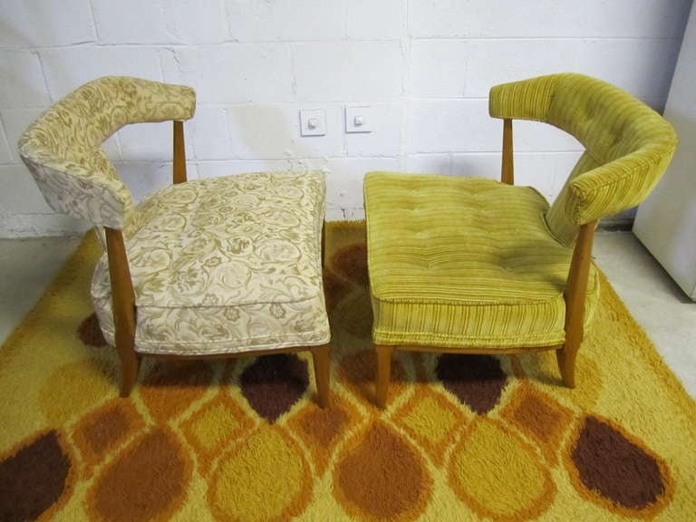 Mid-Century Modern Fabulous Pair of Robsjohn Gibbing Style Slipper Lounge Chairs Mid-century Modern