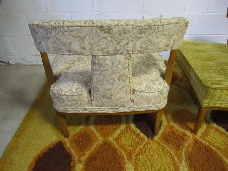 American Fabulous Pair of Robsjohn Gibbing Style Slipper Lounge Chairs Mid-century Modern