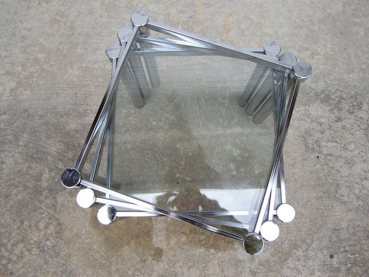 glass chrome nest tables