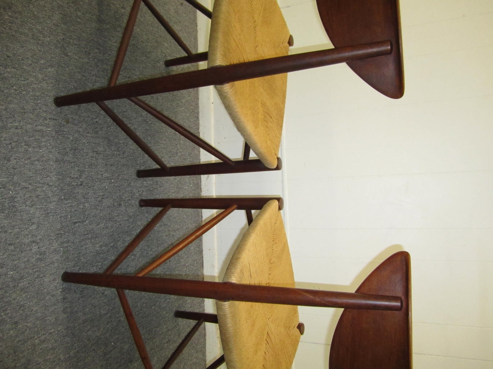 Pair of Hvidt Molgaard Teak Dining Chairs Mid-century Danish Modern For Sale 2