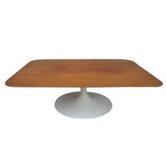 Lovely Walnut Rectangular Top Coffee Table Saarinen Style